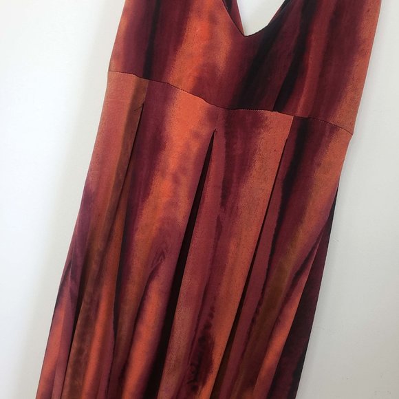 Ronnie Nicole Size 6 Caribbean Sunset Wide Strap Sleeveless Wrap Maxi Dress - Picture 11 of 14